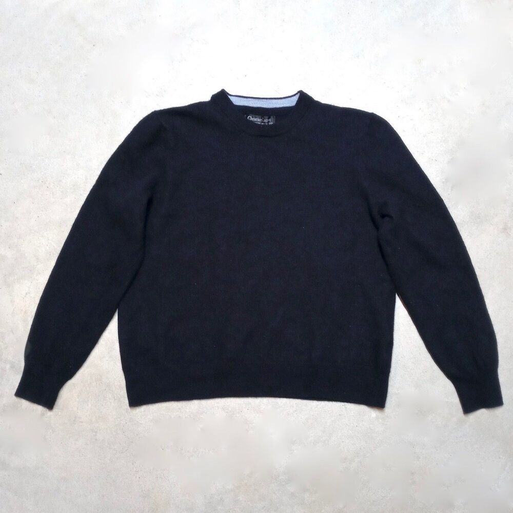 Christian Lacroix 100% Extra Fine Merino Wool Sweater Size XXL Navy Blue